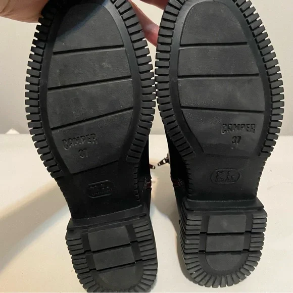 Camper Boots Womens Size 37 Pix Chelsea Brown/Red Zip Lightweight Shoes - Picture 9 of 12